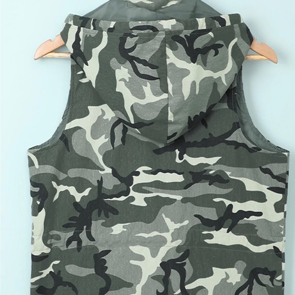 Camouflage Camo Utility Vest Full zip - Picture 7 of 7